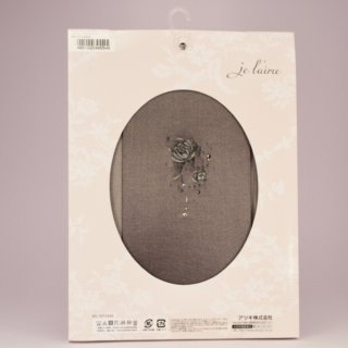 Alternative view of 高级时尚花色连裤丝袜 L~LL 日本制(黑色，花色上使用施华洛水晶，静电防止，超透明）