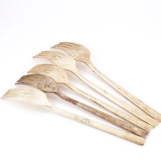 Alternative view of 日本小林工業 LUCKY WOOD 银制长餐叉 5把