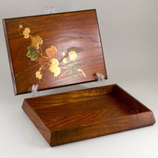 传统工艺会津漆艺  光叶榉 新蔦 书信明信片存放木盒