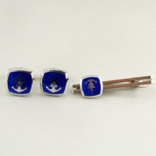 日本自衛隊JDS KATORI  银制袖口领带夹套装