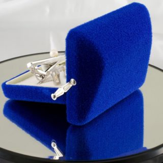 Alternative view of 真珠和銀 袖扣领带扣3件套