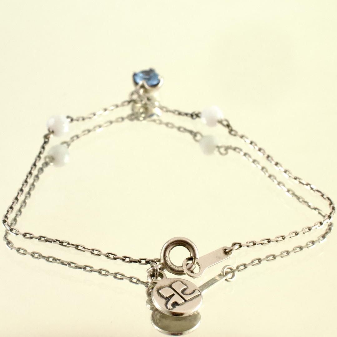 COURREGES 银手链 「SV」「SILVER」「STERLING」刻印 - 画像 (2)